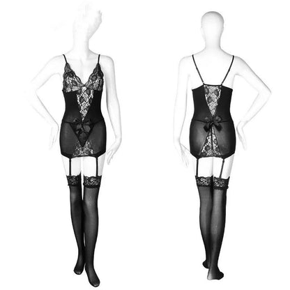 Women's Sexy Lingerie Set with Black Stocking